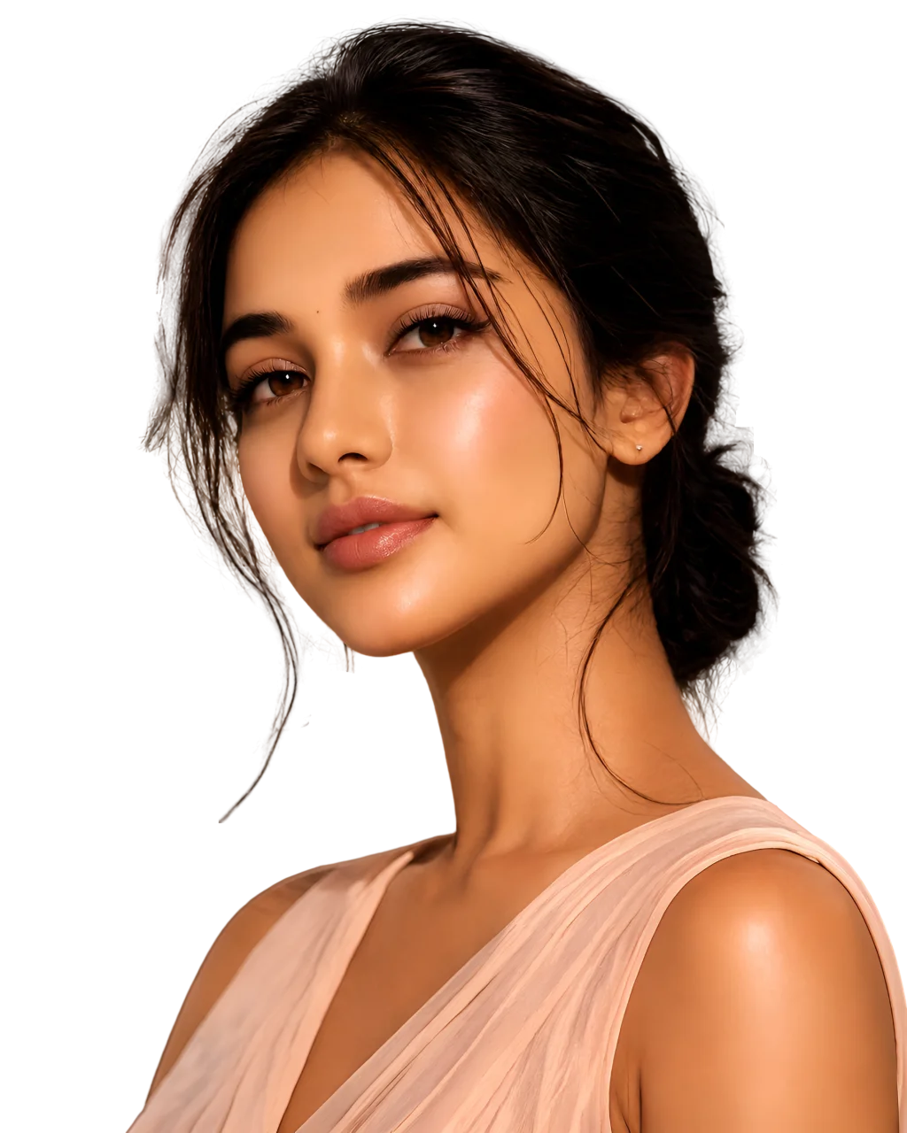 Varsha, makeup artist at Face Stories Beauty Academy, with natural Korean-inspired makeup